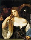 woman with a mirror by Titian
